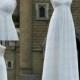 White/Ivory wedding dress,handmade lace/appliqued chiffon wedding dress,long wedding gown/prom dress/wedding party dress