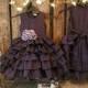 Plum flower girl dress. Purple flower girl dress. Taffeta flower girl dress. Girls ruffle dress Special occasion dress Toddler wedding dress