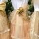 Bridesmaid Peach and Gold Shabby Chic Gown Boho Dress, Mix and Match Dresses