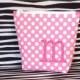 Zippered Bag for Bridesmaid Favor Pink White Dot Personalized Cosmetic Bag Graduation Birthday Gift Travel Bag Summer