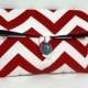 Makeup Bag in Red Chevron, Red Cosmetic Bag