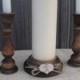 Monogram Rustic Wood Unity Candle Set - Item 1203