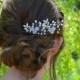 Set of 2 Bridal Hair Pins. White Lily of the Valley Hair Pins with Swarovski Rhinestones and Freshwater Pearls