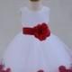 White Flower Girl dress sash pageant petals wedding bridal party children bridesmaid toddler elegant sizes 6-18m 2 3 4 5 6 8 10 12 14 