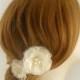 Pure Silk Bridal Hair Flower, Ivory Wedding Hair Flower, Bridal Flower Hair Clip, Wedding Hair Accessory, Swarovski Crystal Freshwater Pearl