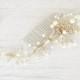 Huge gold pearls vine hair piece, Wedding Pearl Hair Piece, Gold Vine hair piece, Bridal Hair Comb, Large Pearl Comb, Bridal Hair Accessory