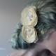 Ivory Cream and Sort Champagne Wedding Bridal Hair flower clip, Headpiece ,Wedding Accessories, Set of 2