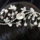 Wedding tiara, Bridal Rhinestone headband, Leafy rhinestone headpiece, Bridal tiara, Rhinestone and pearl headband