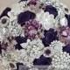Brooch bouquet. Purple, Ivory and Silver wedding brooch bouquet, Jeweled Bouquet. Made upon request
