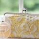 Canary Yellow Lace Clutch for Bridesmaids and Spring Weddings