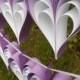 TWO Garlands, Lavender & White HEARTS. 10 Hearts. Wedding, Shower, Home Decor. Custom Orders Welcome. Any Color Available.