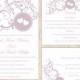 DIY Wedding Invitation Template Set Editable Word File Instant Download Printable Invitation Lavender Wedding Invitation Heart Invitation