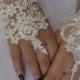 Bridal Wrist Cuffs,White Lace Gloves