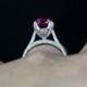 Pink Sapphire & Diamonds Engagement Ring Momus Crown Jewel Round Basket 3ct 9mm Custom Size White-Yellow-Rose Gold-10k-14k-18k-Platinum