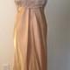 Shimmering Gold Sparkling Silver Egyptian Style or Movie Star Look Flowing Vintage Dress