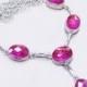 Beautiful Hot Pink Mystic Topaz Necklace, 925 Silver Overlay