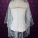 Two Tier Fingertip Length Wedding Bridal Veil With Sparkly Beadings 