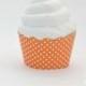 Orange and White Polka dot Cupcake Wrappers -  Set of 24 - Standard Size