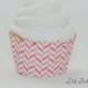 Pink and Apricot Peach Geometric Print Cupcake Wrappers - Standard Cupcake Wraps Set of 24