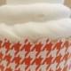 Tangerine Orange & White Houndstooth Cupcake Wrappers - Standard Cupcake Wraps Set of 24