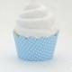 Aqua Blue and White Polka dot Cupcake Wrappers -  Set of 24 - Standard Size