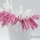 Hot Pink & White Zebra Flagged Pink Party Straws - 30 count