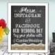 Instagram Facebook Wedding Sign Chalkboard Printable 8x10 PDF DIY Burlap & Lace Rustic Shabby Chic Woodland