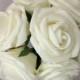 100pcs Cream Ivory Bridal Bouquet Flowers Foam Roses Artificial Flower For Wedding Table Centerpiece Decor