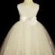 Ivory Rosebud Flower Girl dress sash pageant wedding bridal recital tulle bridesmaid toddler sizes 12-18m 2 4 6 8 10 12 