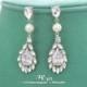 Cubic zirconia wedding earrings, Pearl CZ Bridal earrings, Swarovski crystal earrings, Bridal jewelry, Wedding jewelry 1342