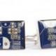 Circuit board Cufflinks - modern cufflinks - palladium plated, resin