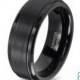 Tungsten Wedding Bands,Mens Ring,Mens Wedding Bands,Black Wedding Band,Rings,Beveled Edge,8mm,Engraving,Mans,Anniversary,His Hers,Set,Size