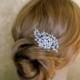 Vintage Inspired Bridal Hair Comb, Wedding Hair Accessories, Rhinestone Hair Combs, leaf hair comb -Made to order