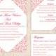 DIY Wedding Invitation Template Set Editable Word File Instant Download Elegant Printable Invitation Red Invitation Floral Invitation