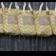 Monogram Bags, Set Of 5 Bridesmaid Gifts, Yellow Chevron, Beach Bags
