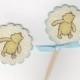 Custom Listing For Alisson - 40 Winnie The Pooh Cupcake Toppers With 60 Matching Stickers - Vintage Inspired