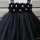Black flower girl dress, girls dress, baby dress, flower girl dress, girls birthday dress, christening dress, pageant dress, girls clothing