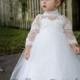 Long Sleeve Ivory flower Girl Dress Christening Dress Baptism dress Communion Dress Lace Flower Girl Dress Maxi Dress