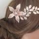 Rose Gold hair comb, Rose gold headpiece, Rose Gold Bridal hair clip, Swarovski crystal hair comb, Vintage style, Hair accessory, Flower
