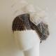 Birdcage Veil Fascinator, Bridal headpiece, Wedding Hair Flower, Fascinator, Veil