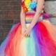 Summer Rainbow Couture Tutu Dress/ Pageant Attire/Tutu Dress