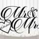 Mr & Mrs Wedding Cake Topper Cake Decor Custom Wedding Cake Topper with date Silhouette Bride and Groom Wedding Cake Topper