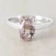 Pink-Clear Tourmaline Engagement Ring - Oval - 925 Sterling Silver