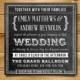 Chalkboard Printable Wedding Invitation Template - Square Format - Dark Grey & White - Instant Download - Editable MS Word Doc