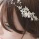 Ethereal Silver Leaf Vine Wedding Headpiece. Boho Delicate Crystal Pearl Bridal Wreath. Halo Headband. Rhinestone Floral Hairpiece. TEREZ