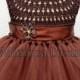 Chocolate Brown Flower girl dress, tutu dress, bridesmaid dress, brown princess dress, crochet top tulle dress,  brown yarn tutu dress