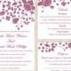 DIY Wedding Invitation Template Set Editable Word File Instant Download Printable Invitation Eggplant Wedding Invitations Flower Invitation