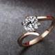 Round Moissanite Engagement Ring, Rose gold diamond ring, Engagement Ring