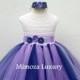 Navy Lavender Purple Flower girl dress, tutu dress,bridesmaid dress, princess dress, crochet top tulle dress, hand knit top tutu dress