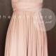 Short Straight Hem Nude Pink Infinity Dress Multiway Dress Bridesmaid Dress Convertible Dress Wrap Dress Wedding Dress Maid of Honor Dress